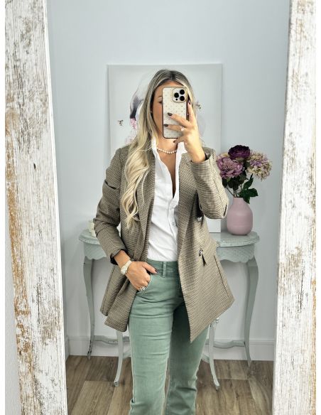 Chaqueta pata de gallo verde