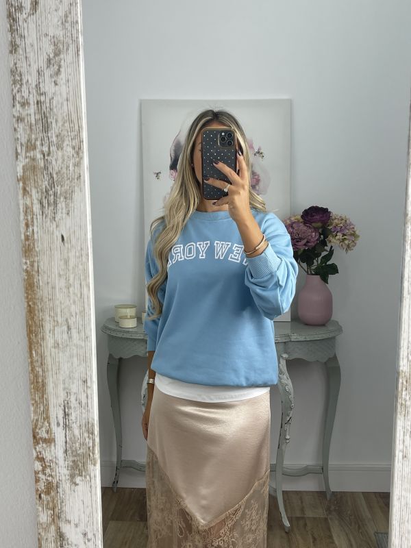 Sudadera azul New York