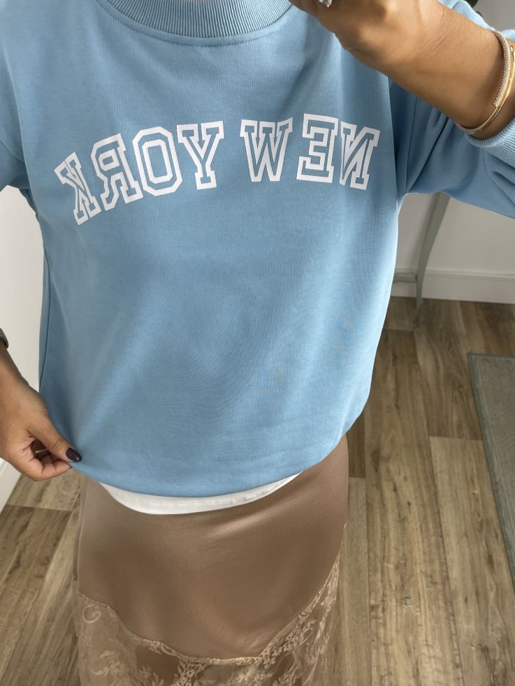 Sudadera azul New York
