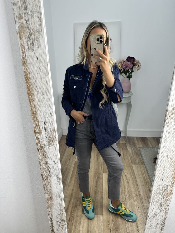 Parka parches azul marino