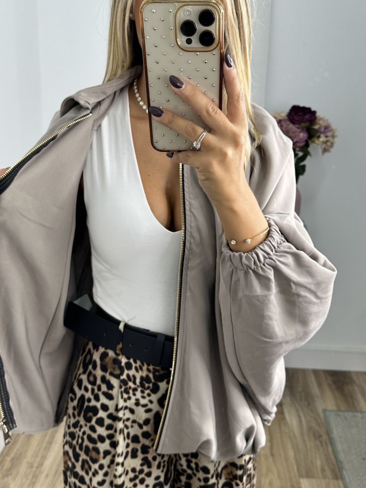 Bomber taupe manga murciélago