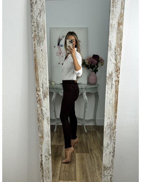 Jeans pitillo choco P102