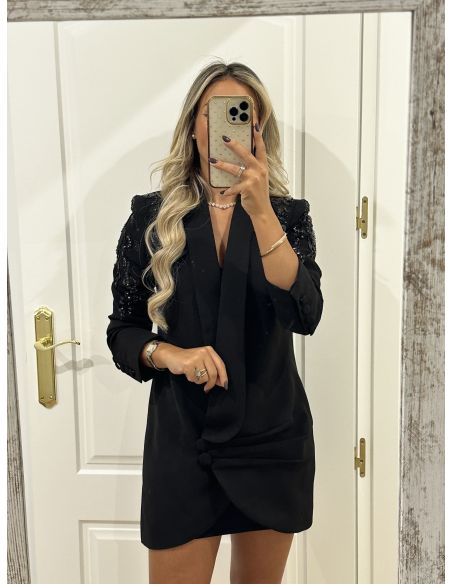 Chaqueta Paris negra lentejuelas