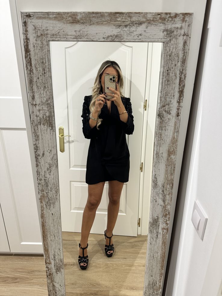 Chaqueta Paris negra lentejuelas