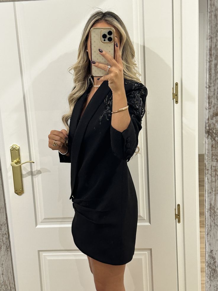 Chaqueta Paris negra lentejuelas