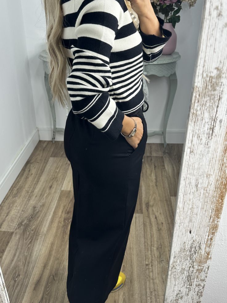 Falda algodón negra