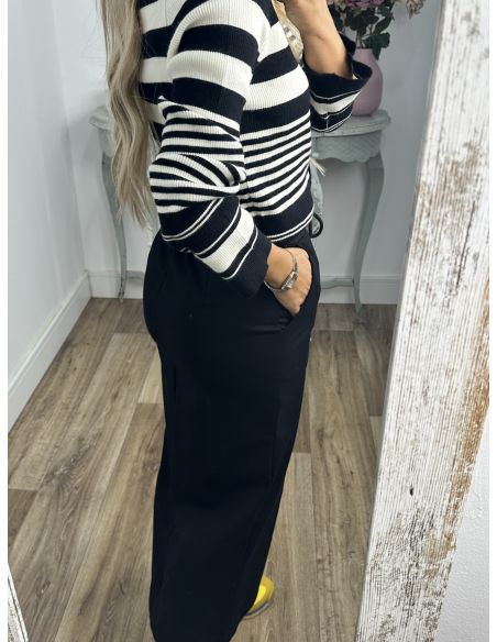 Falda algodón negra