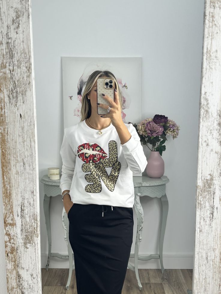 Sudadera Beso Love blanca