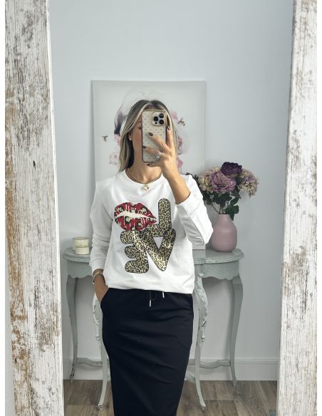 Sudadera Beso Love blanca