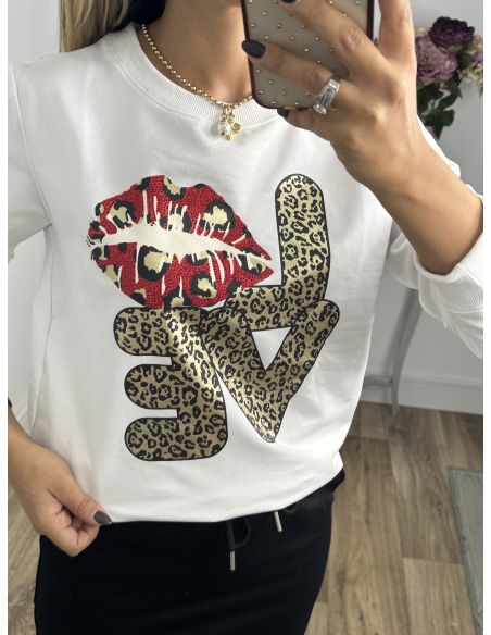 Sudadera Beso Love blanca