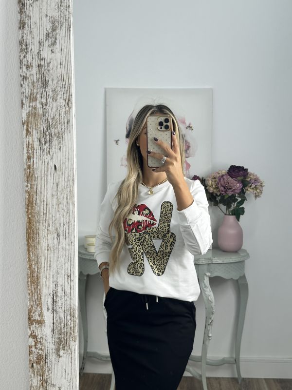 Sudadera Beso Love blanca