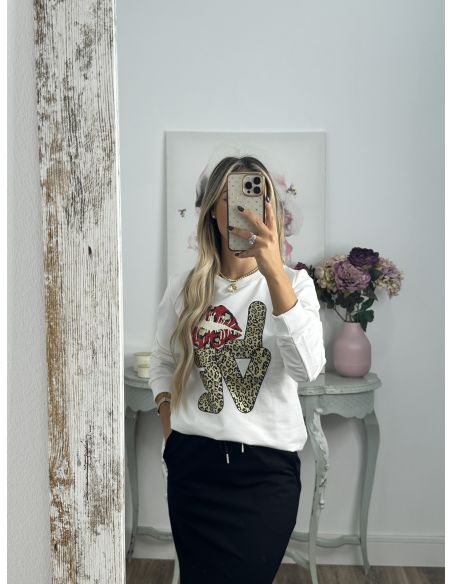 Sudadera Beso Love blanca