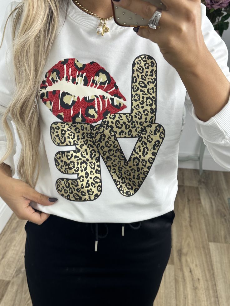 Sudadera Beso Love blanca