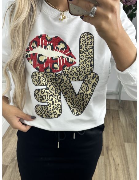 Sudadera Beso Love blanca