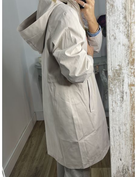 Chaqueta tipo parka liso beige