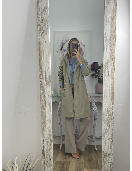 Chaqueta tipo parka liso verde