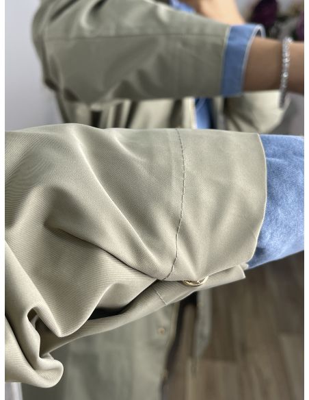 Chaqueta tipo parka liso verde