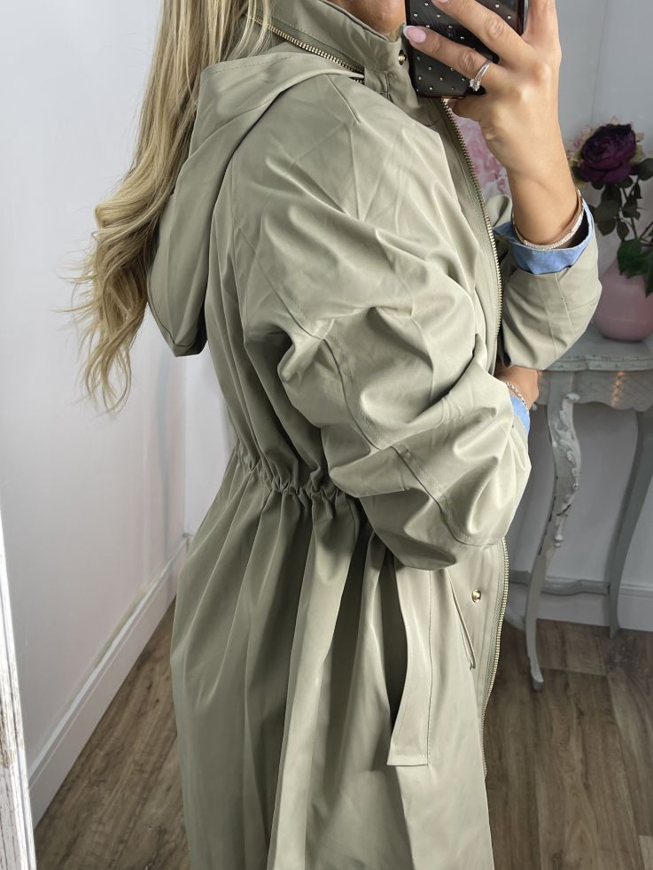 Chaqueta tipo parka liso verde