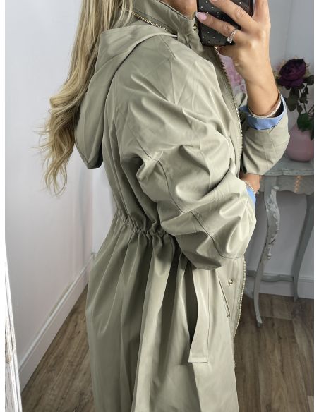 Chaqueta tipo parka liso verde