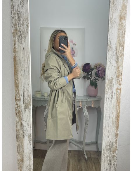 Chaqueta tipo parka liso verde