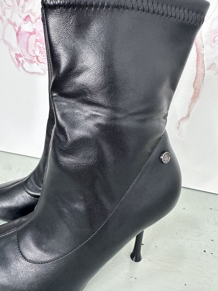 Botín de calcetín negro cremallera