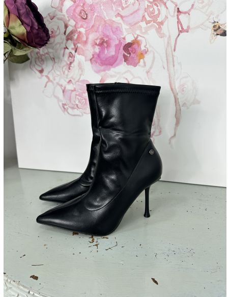 Botín de calcetín negro cremallera