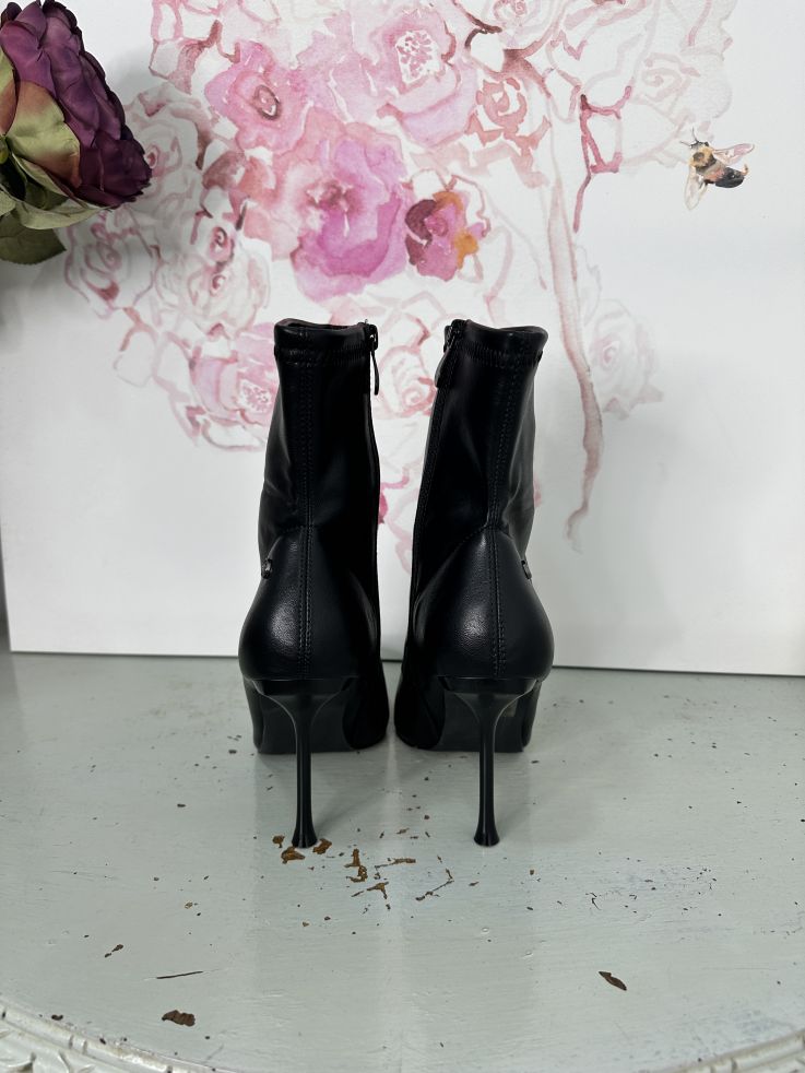 Botín de calcetín negro cremallera