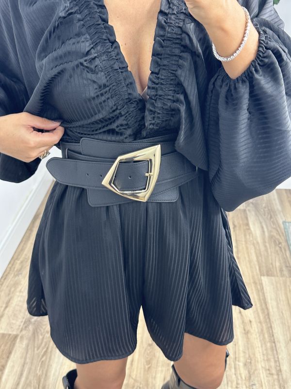 Cinturón Ancho negro con elastico