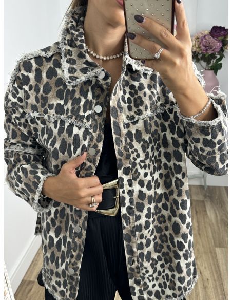 Chaqueta vaquera print desflecada