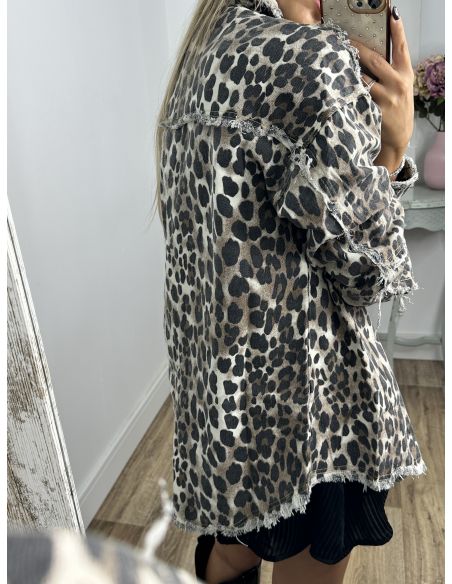 Chaqueta vaquera print desflecada