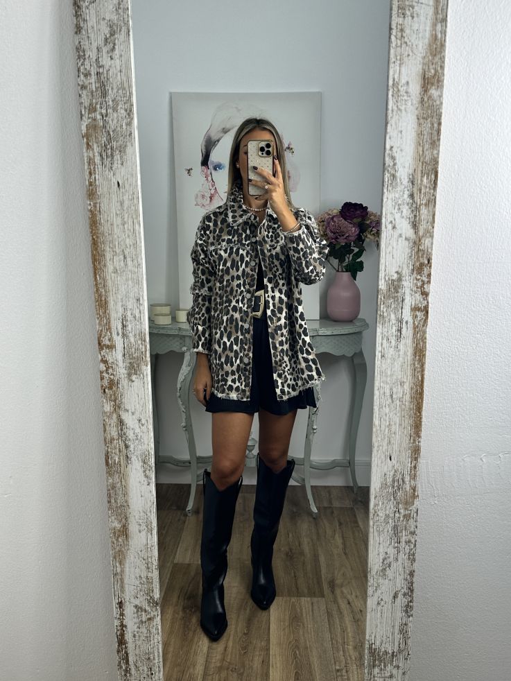 Chaqueta vaquera print desflecada