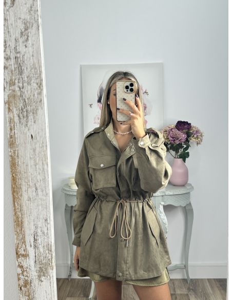 Chaqueta Tanzania antelina verde