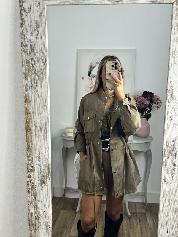 Chaqueta Tanzania antelina verde