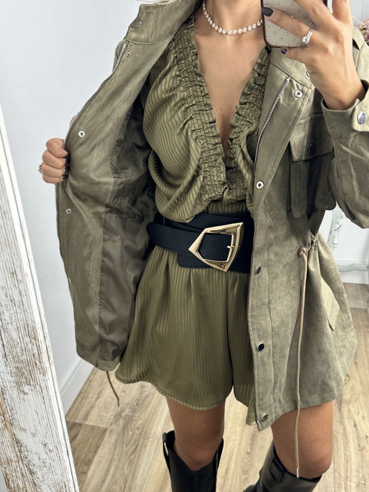 Chaqueta Tanzania antelina verde Chaqueta Tanzania antelina verde