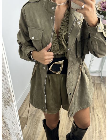 Chaqueta Tanzania antelina verde