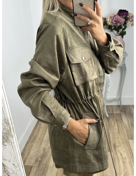 Chaqueta Tanzania antelina verde
