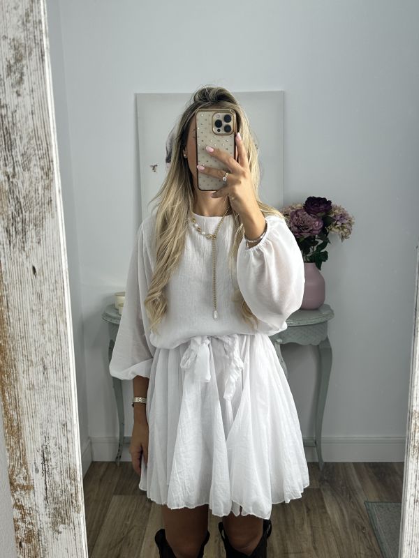 Vestido blanco cintura trenzado