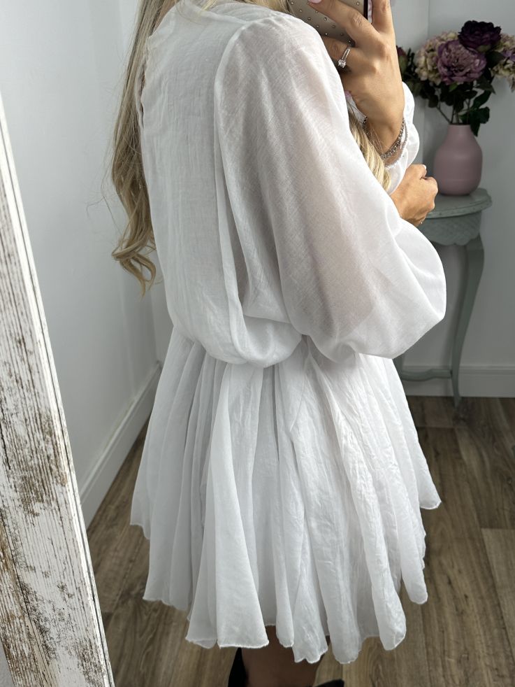 Vestido blanco cintura trenzado
