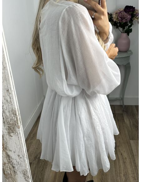 Vestido blanco cintura trenzado