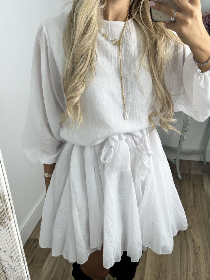 Vestido blanco cintura trenzado