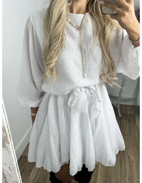 Vestido blanco cintura trenzado