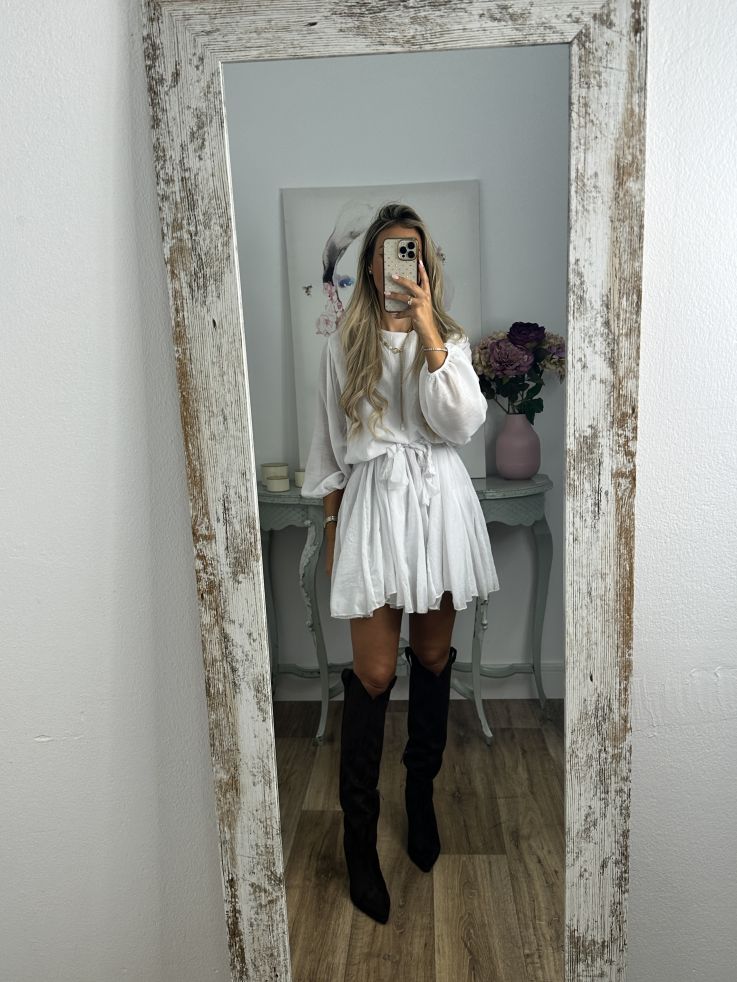 Vestido blanco cintura trenzado