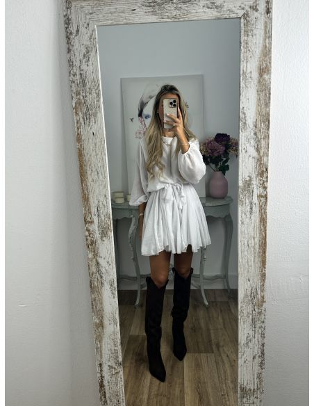 Vestido blanco cintura trenzado