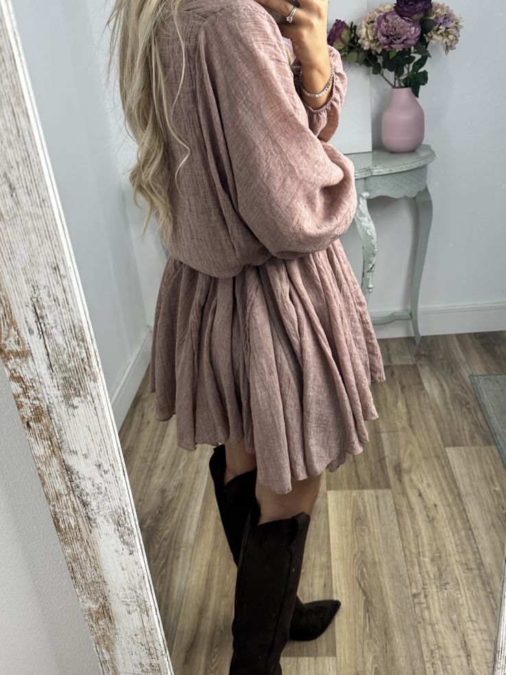 Vestido marrón cintura trenzado