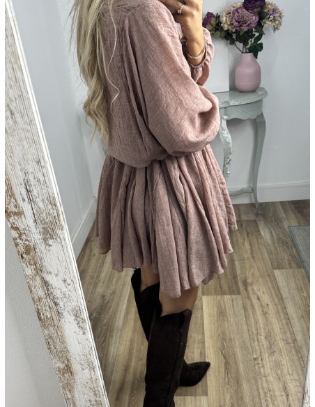 Vestido marrón cintura trenzado
