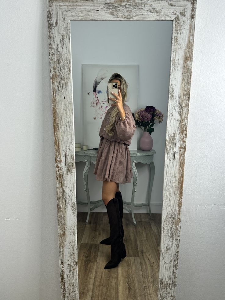 Vestido marrón cintura trenzado