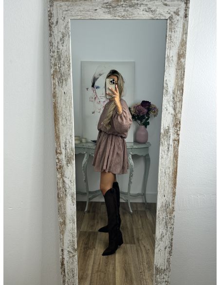 Vestido marrón cintura trenzado