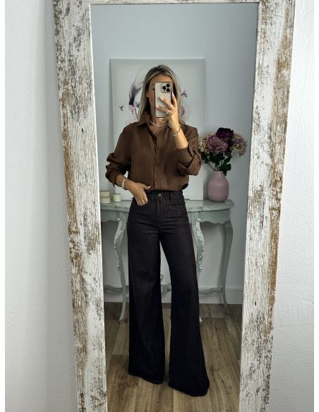 Camisa de antelina marrón