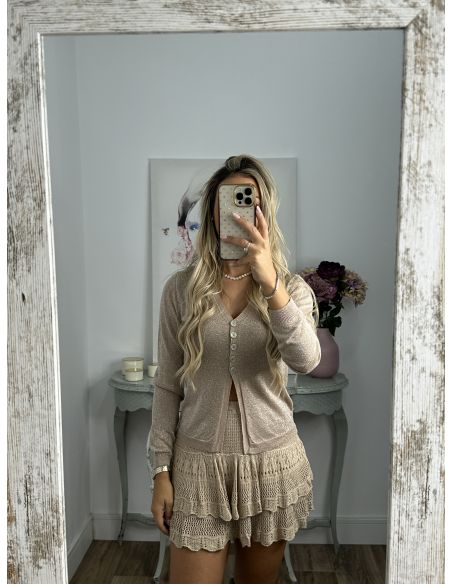 Falda Pantalón lurex dorado