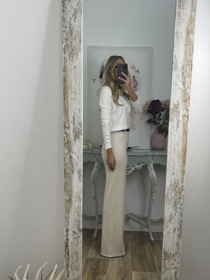 Pantalón Jimena beige con cinturón